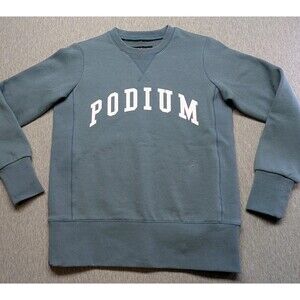 Podium Pullover Crewneck Sweatshirt Men's Size Small Gray Blue
